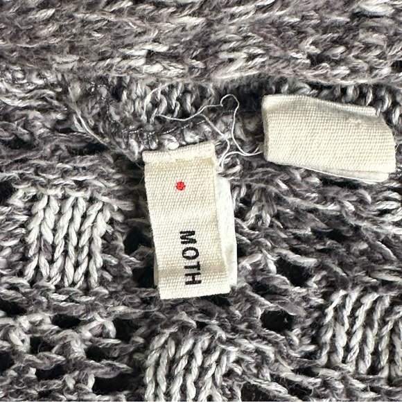 Anthropologie/Moth Open Front Waterfall Sweater Vest  Gray Draped - Picture 4 of 6